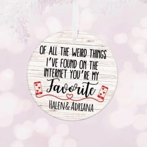 Personalized Valentine Ornament for Couples, Dating App Keepsake, Custom Couple Gift